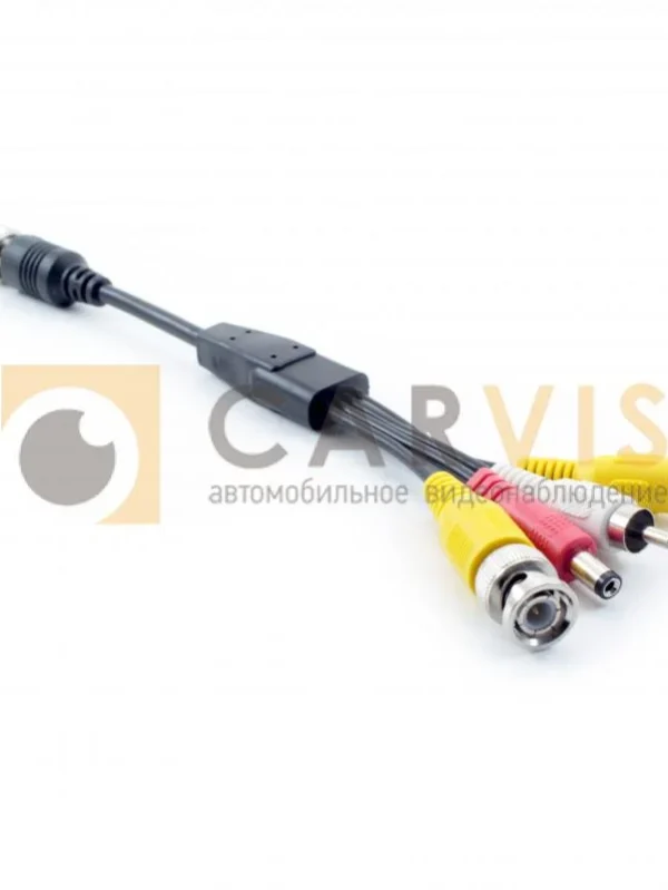 Кабель 4pin(мама) - 1bnc 2rca 1power 0.2 м