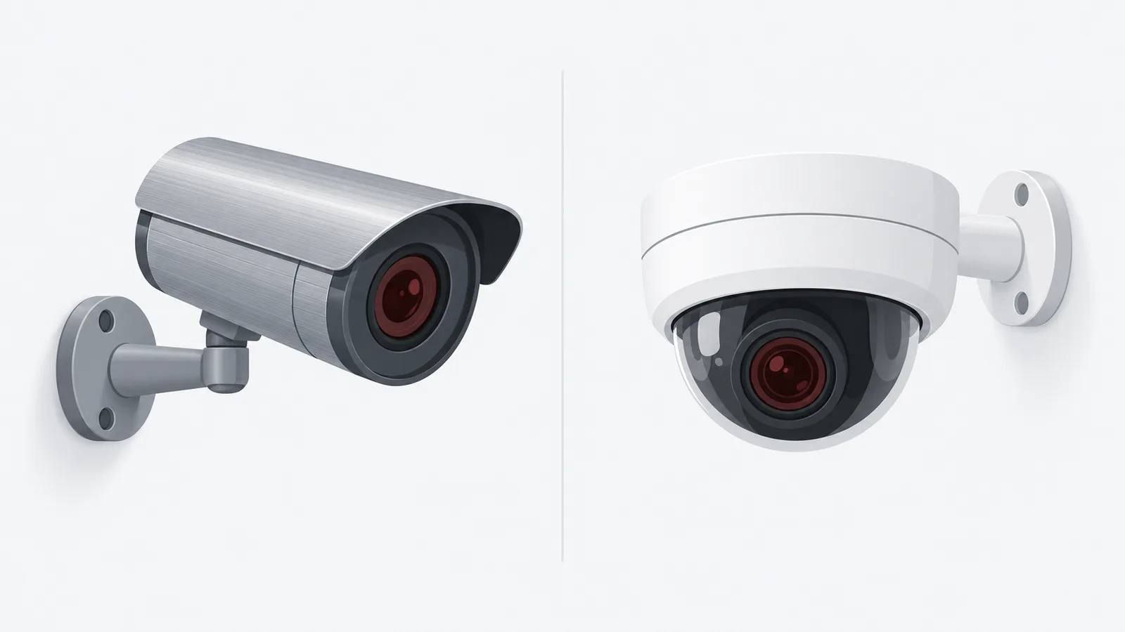 Metal and plastic camera housings side by side