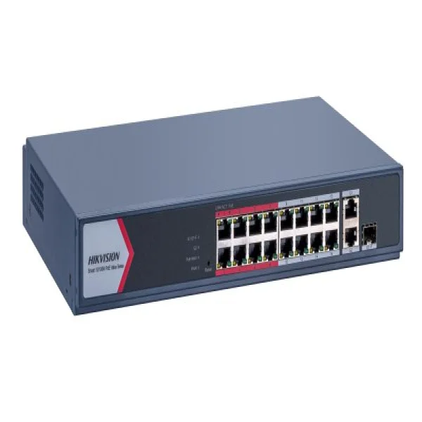 DS-3E1318P-EI/M 16 портовый коммутатор РоЕ  Uplink 1×SFP   1 RJ45 1'000Мбит/с