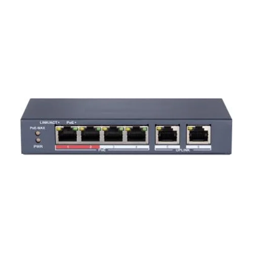 DS-S604P коммутатор PoE 4 порта 2 Uplink